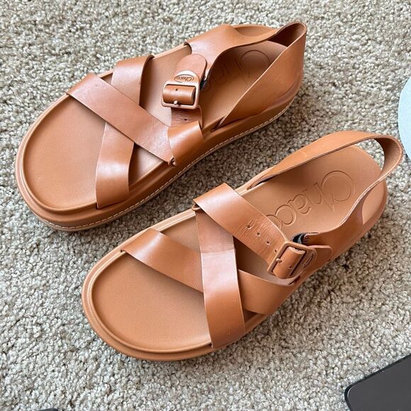 Chaco Townes Midform Leather Platform Sandal Brown SZ 7 NWOT - Picture 5 of 9
